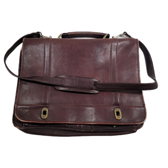 LE DONNE COLOMBIAN LEATHER FLAP SHOULDER BAGBUSINESSTRAVEL BRIEFCASE. Lap Top - Picture 2 of 10